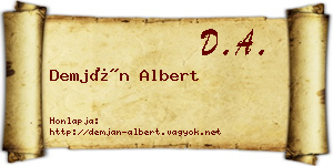Demján Albert névjegykártya